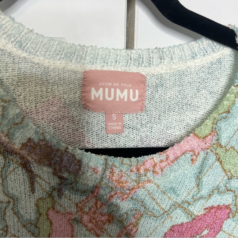 Show Me Your Mumu World Tour Knit Sweater Small Oversized Map Print - Picture 3 of 8